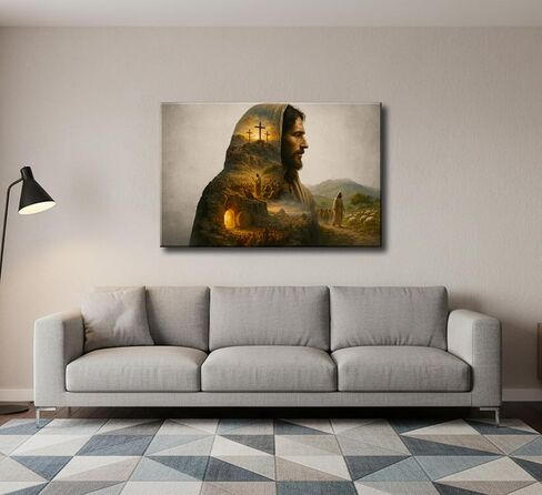 Christian Jesus Canvas Wall Art Jesus Preaching Resurrection Shepherds Bible Story Painting Picture Wall Decoration Poster Print Artwork for Office Bedroom Living Room Home Decoration in Saudi Arabia