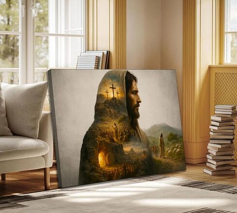 Christian Jesus Canvas Wall Art Jesus Preaching Resurrection Shepherds Bible Story Painting Picture Wall Decoration Poster Print Artwork for Office Bedroom Living Room Home Decoration in Saudi Arabia