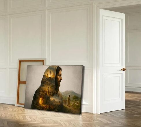 Christian Jesus Canvas Wall Art Jesus Preaching Resurrection Shepherds Bible Story Painting Picture Wall Decoration Poster Print Artwork for Office Bedroom Living Room Home Decoration in Saudi Arabia