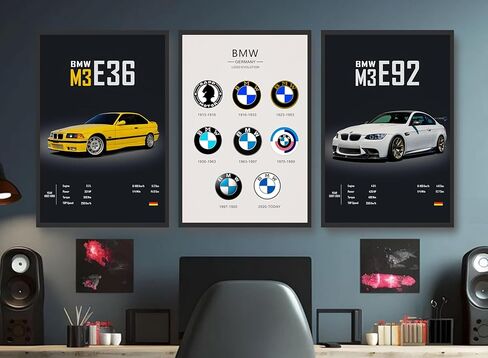 dazongweihan 9pcs ملصقات السيارات السوبر لغرفة الأولاد، سباق السيارات جدار الفن للرجال الرجال، ديكور جدار السيارة الرياضية، صور سيارات السباق ديكور الحائط لغرفة النوم النوم رجل الكهف (غير الإطار، 8 × 12 بوصة) - A6 in Kuwait