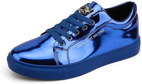 أحذية رياضية عصرية للرجال - أحذية تزلج كاجوال للمشي من الجلد اللامع للارتداء اليومي والأنشطة الرياضية in Kuwait