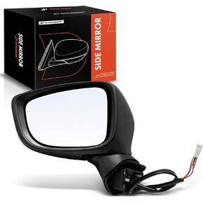 A-Premium Driver Side Power Door Mirror - Compatible with Mazda 3 2014 2015 2016 - Non-Heated Power Folding Black Outside Rear View Mirror w/Turn Signal and Blind Spot Detection - Replace# BJD669181E in Kuwait