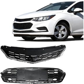 2 قطعة الشبكة الأمامية العلوية والسفلية مع حواف من الكروم متوافقة مع 2016-2018 شيفروليه كروز 1.4L 1.6L 1.8L in Kuwait