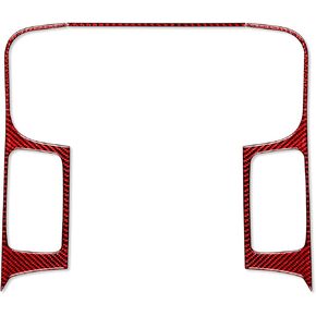 مجموعة ملصقات إطار التحكم في درجة الحرارة للوحة القيادة المركزية من ألياف الكربون الحقيقية وزر التحكم في التيار المتردد وراديو CD متوافقة مع رام 1500 2500 3500 2013 2014 2015 ملحقات داخلية للسيارات باللون الأسود 9 قطع in Kuwait