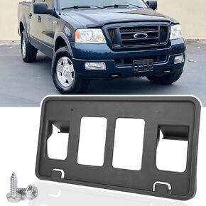 إطار لوحة الترخيص الأمامي متوافق مع 2004 2005 Ford F150 المصد الأمامي لوحة الترخيص حامل غطاء دعامة التثبيت استبدال # 4L3Z17A385AAA FO1068121 in Kuwait
