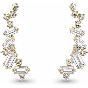 Ear Crawler Earrings for Women Gold Ears Climber Cluster CZ Trendy Fahion Jeweley Gifts in Kuwait