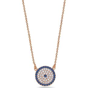 My Daily Styles 925 Sterling Silver Evil Eye Hamsa Necklace with CZ Pendant - Adjustable Length 16-18 Inches in Kuwait