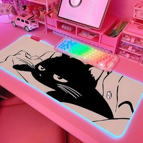 لوحة ماوس ألعاب JMIYAV باللون الوردي RGB مقاس 31.5 × 12 بوصة PC XL كبيرة ممتدة متوهجة بإضاءة LED وسادة مكتب قاعدة مطاطية غير قابلة للانزلاق للكمبيوتر لوحة ماوس لطيفة ملحقات مكتبية إعداد الألعاب 815 in Kuwait