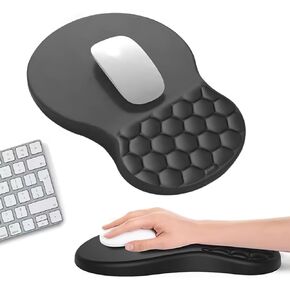 وسادة ماوس مريحة مع دعم للمعصم، وسادات ماوس لمسند المعصم لتخفيف آلام النفق الرسغي، وسادة إسفنجية الذاكرة مع انتفاخ للتدليك وقاعدة مضادة للانزلاق للمكتب والمنزل، باللون الأسود in Kuwait