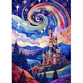 HEIBAGO Diamond Painting Kits for Adults, Complete Castle Diamond Dots Set for Creative Expression, Full Drill Stars 5D DIY Diamond Art Kits, Great for Art Lovers and Gift Ideas, 12x16inch Canvas in Kuwait