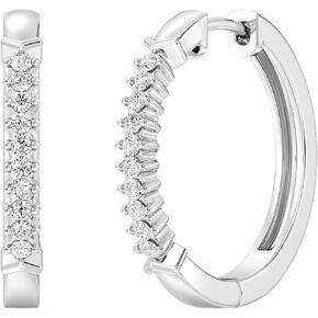Itsy Bitsy by Gilded Sterling Silver Huggie Hoop Earrings, SI1 F-Color Lab-Grown Diamonds, Prong-Set in Kuwait