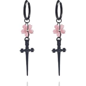 Gothic Halloween Drop Dangle Earrings For Women,Sword/Dagger 316L Stainless Steel Hypoallergenic Charm Jewelry Red Flower Punk Earrings Birthday For Women in Kuwait