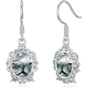 925 Sterling Silver Dangle Earrings for Women Dragonfly Earrings Moss agate/Cross/Jade Earring Christmas Jewelry Gifts in Kuwait