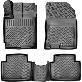 Genesis GV70 2026 (لا توجد نماذج مكهربة) سجادات أرضية مطاطية مخصصة ثلاثية الأبعاد بطانات أرضية قياس بالليزر لجميع الأحوال الجوية شديدة التحمل مقاومة للماء عديم الرائحة وغير قابلة للانزلاق TPE (أمامي وخلفي، أسود) in Kuwait