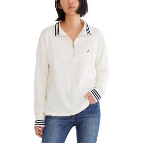 Nautica Women's Quarter Zip Cotton Blend Sweater in Saudi Arabia