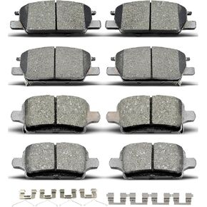 8pcs Ceramic Front Rear Brake Pads With Clips Fit For 2017-2019 For Buick LaCrosse,2018-2019 For Buick Regal,2018-2019 For Chevrolet Equinox,2016-2019 For Chevrolet Malibu,2018-2019 For GMC Terrain in Saudi Arabia