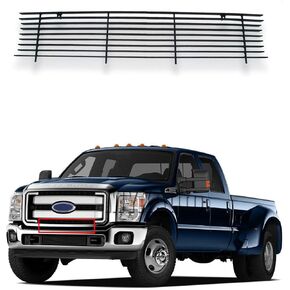 Grill Fits Ford F-250 F-350 F-450 F-550 SD 2011-2016 Super Duty SD Black Aluminum Billet Front Lower Bumper Grille Grille Insert 2012 2013 2014 2015 in Kuwait