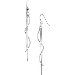 Vanbelle Sterling Silver Jewelry - Rhodium Plated with 925 Stamp - Twisted Wire Drop Earring - Elegant Beautifully Handcrafted for Women in Kuwait