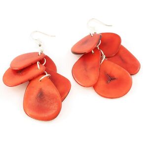 Dangle Earrings made of Eco Tagua Nut, Handmade Artisan Funky Jewelry for Women in Kuwait
