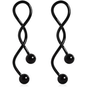 14GA 316L Stainless Steel Spiral Dangling Earrings with Ball Ends, Sold as a Pair in Kuwait