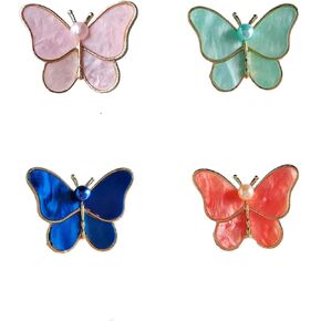 4 Pcs Colorful Butterfly Enamel Pins Set Crystal Pearl Cute Enamel Backpack Lapel Pin CoolBrooches Pin for punk Badge Jewelry in Saudi Arabia