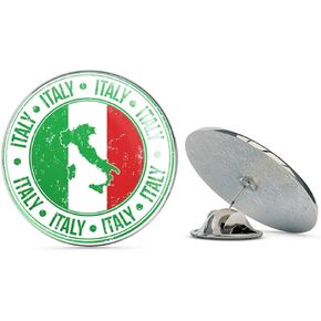 إيطاليا العلم جولة معدنية 0.75 "طية صدر السترة دبوس قبعة قميص دبوس التعادل تك Pinback in Kuwait