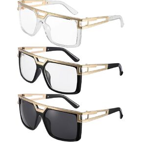 JATEBI Retro Sunglasses for Women Men, 80s 90s Trendy Classic Square Sunglasses for Rapper DJ Hip Hop Daily in Kuwait