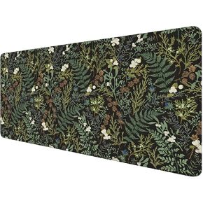 Dark Green Plant Large Mouse Pad 31.5x15.7inch, Cottagecore Fern Leaves Botanical Large Extended Computer Desk Mat Mousepad for Keyboard and Mouse, Green Desk Accessories in Saudi Arabia