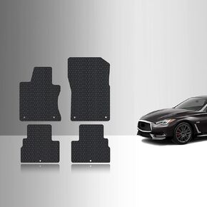 TOUGHPRO Floor Mats Accessories Set (Front Row + 2nd Row) for Infiniti Q60 All Weather Heavy Duty (Made in USA) Black Rubber 2017 2018 2019 2020 2021 2022 in Kuwait