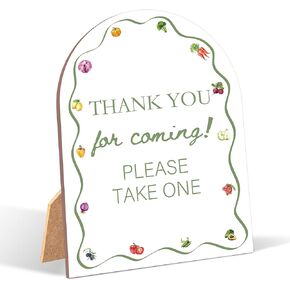 Locally Grown Cards and Gifts Sign for Baby Shower, 6x8 Inch Arch Wooden Sign with Stand, Farmers Market Baby Shower Table Sign, Gender Neutral Party Decoration - QW44 in Saudi Arabia