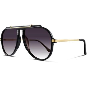 Oversized Aviator Sunglasses for Women Men Gold Metal Sun Glasses 70s Retro Shield Shades in Kuwait