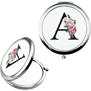 Monogram Compact Mirror, Personalized Gifts for Women and Girls, Small Pocket Mirror, Personalized Compact Mirrors for Girls, Sister, Wife, Mothers, Birthday Gifts - M in Saudi Arabia