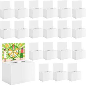 8 حزمة صناديق الاقتراع من الورق المقوى الأبيض مع فتحة 6.5x4.5x4.5 بوصة صناديق السحب مع مربعات التبرع لقواعد الاقتراحات القابلة للإزالة لصناديق التذاكر لجمع التبرعات لجمع مسابقة تصويت البطاقات in Kuwait
