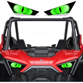 AMR Racing UTV SXS Headlight Eyes Graphics Sticker Decal Cover Compatible with Polaris RZR Pro XP 20-23 - Eclipse Green in Kuwait