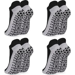 Non Slip Socks for Men 4 Pairs, Yoga Pilates Socks with Grippers Size 6-11.5, Anti Slip sock for Hospital Elderly in Kuwait