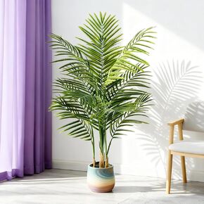 Artificial Palm Tree Indoor 5ft, Large Fake Tropical Areca Palm Tree with 13 Trunks, Faux Dypsis Lutescens Floor Plant in Pot for Indoor Outdoor Home Office Decor & Housewarming Gift in Saudi Arabia