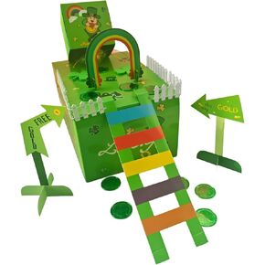 JJI St Patrick's Day Leprechaun Trap Kit St. Patricks Day Decorations Leprechaun Trap Crafts Kit for Kids St Patricks Day Party Supplies (Auto Cage Trap) in Saudi Arabia