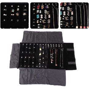Jewelry Roll, Black, Portable, 2 Drawers, 1 Compartment, Rectangular, Minimalist, Wedding, Anniversary, Rings, Earrings, Travel in Kuwait