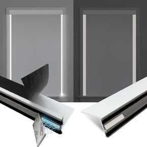 Blackout PVC Magnetic Light Blocking Strips for Window Shades and Blinds - Blocks Light Along The Sides of Blackout Blinds,Cordless,Light Blocking Strips for Bedroom (White, 58",2Pcs，Removable) in Kuwait