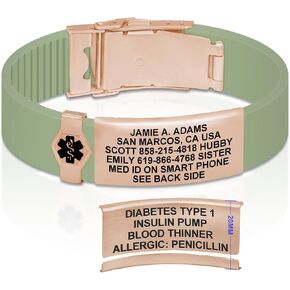 Divoti Custom Engraved Medical Alert ID Bracelet – Dual-Sided Laser Etching, Silicone Wristband, Stainless Steel Security Clasp – Adjustable & Trim-to-Fit – Emergency Medical Info Band for Men & Women in Kuwait