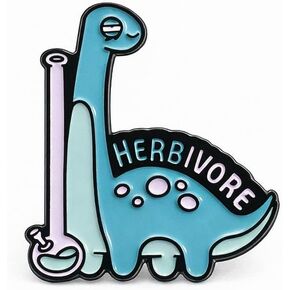 Herbivore Pin - Funny Dinosaur Enamel Pins Brooch for Backpacks,Jackets,Hats.Animal World Series Brooches Gift for Dinosaur Lovers,Girls,Women,Teenages in Kuwait