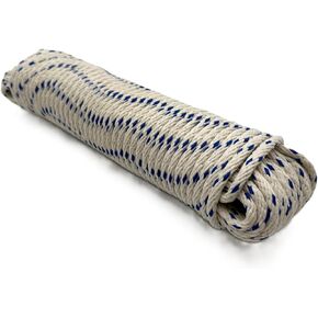 GREAT WHITE #8 BLUTRACE® Sash Cord 100ft. Hank x 1/4", Made in USA, Cotton Tie Down Camping Clothesline, Rigging, Crafts, Theatre, Window Replacement, Entertainment Spot Cord DIY Home Improvement in Kuwait