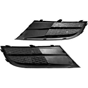Pair Black Fog Light Lamp Cover Set Front Bumper Grille Grill Assemblies Driver & Passenger Side Compatible with Volkswagen VW 2015 2016 2017 2018 Jetta, Replaces #VW1038135,VW1039135 in Kuwait