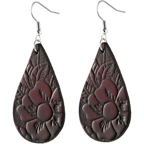 Women's leather leaf earrings fashion pendant spring, summer and autumn ladies earrings in Kuwait