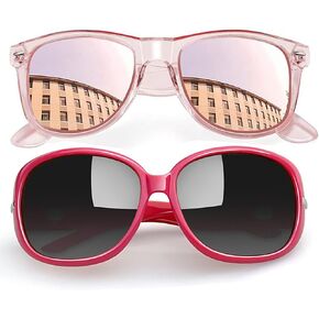 Joopin Mirrored Pink Square & Hot Pink Jackie Sunglasses Bundle, Trendy Oversized Sun Glasses Polarized UV400 Protection Designer Shades for Women Shady Rays Sunnies in Kuwait