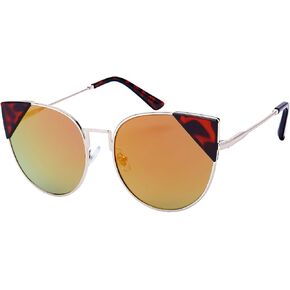 Edge I-Wear Chic Super Cat Eye Sunnies with Flat Lens 23089-FLREV in Saudi Arabia