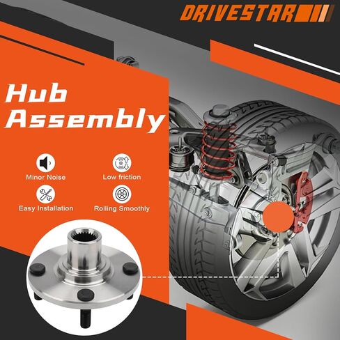 (Pair) DRIVESTAR 518510 Front Left/Right Wheel Hub Bearing for 2000-2007 2008 2009 2010 2011 Ford Focus 4 Lugs w/ABS in Saudi Arabia