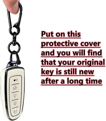 Smart Key Protective Shell for Ford Key Fob Cover with Keychain Fits for Ford Edge Escape Expedition Explorer Focus Taurus Lincoln MKS MKT MKX Remote Key Vehicle Accessories in Kuwait