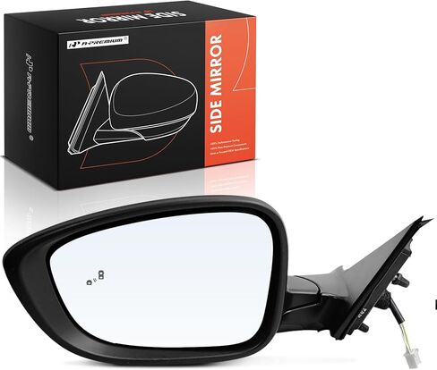 A-Premium Driver Side Power Door Mirror - Compatible with Honda Accord 2023 2024 - Non-Heated Manual Folding Black Outside Rear View Mirror with Blind Spot Detection in Saudi Arabia