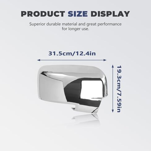 1 Pair Chrome Mirror Cover Caps Top Half Left & Right fits Ram Classic 2009-2018 and Ram 1500 1500 2019-2024 Plated With Turn Signal Cut-Outs in Kuwait